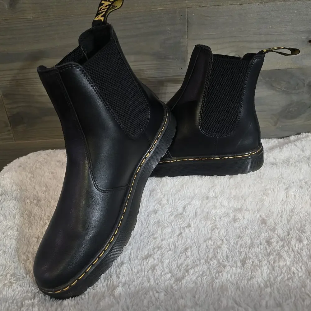 Dr Martens 2976 Chelsea Boots Black Leather Men's 9 Women's 10 UK 8 EU 42